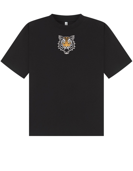 Tiger head embroidery design oversized T-shirt