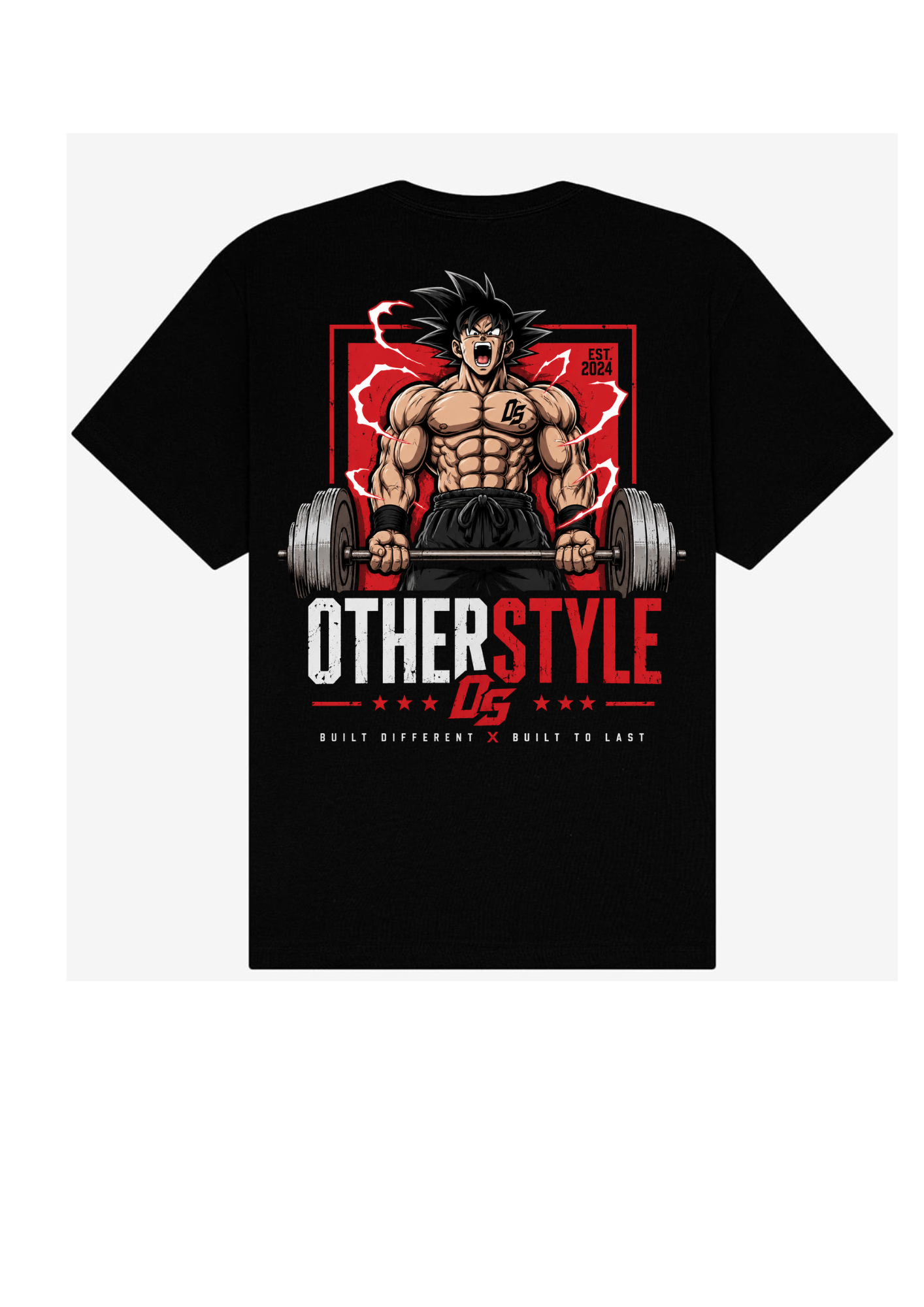 Anime Gym T-Shirt – Oversized Saiyan Inspired Weightlifting Graphic Tee | Built Different