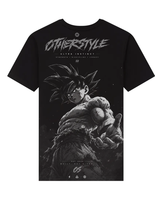 Shadow Warrior Oversized T-Shirt – Monochrome Anime Streetwear Graphic Tee