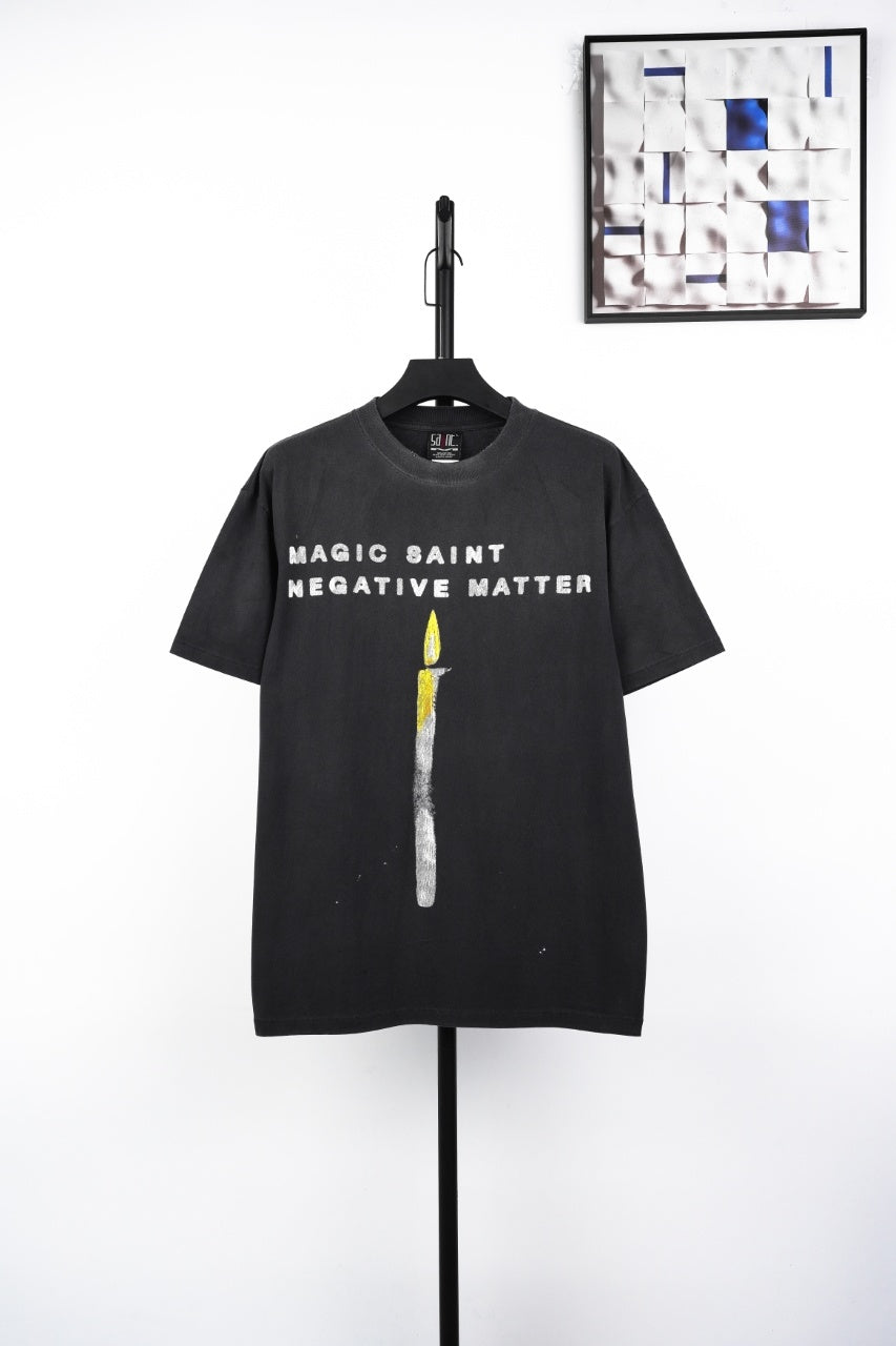 SM candle print short-sleeved shirt 31
