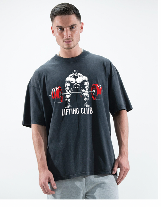 Lifting club design oversized T-shirt
