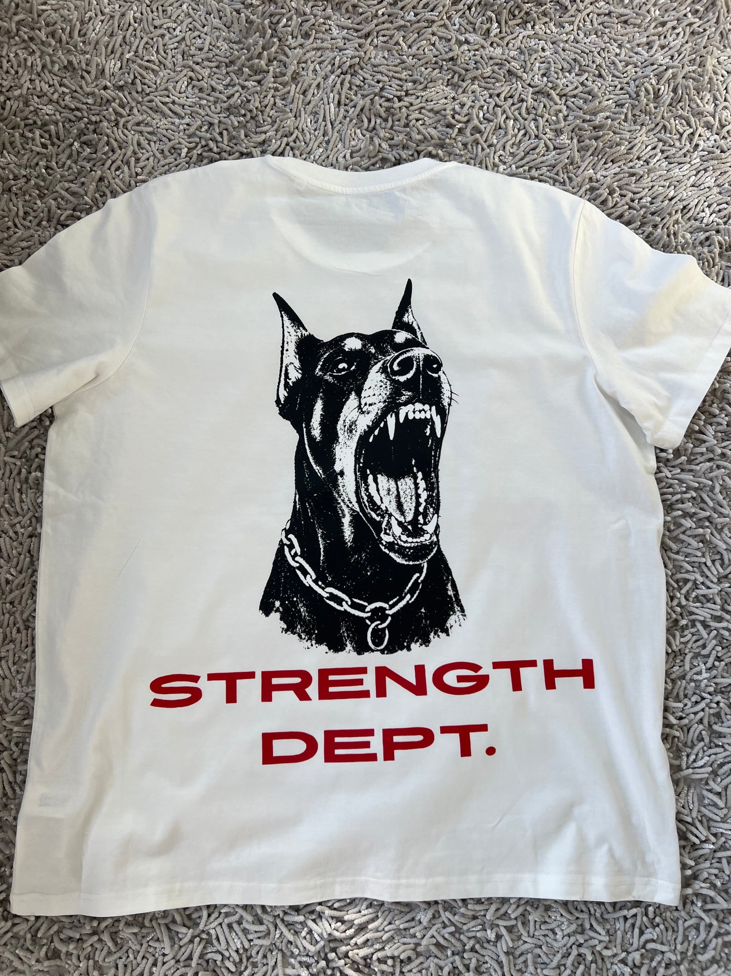 Strength Dept. Doberman Graphic Oversized T-Shirt – White