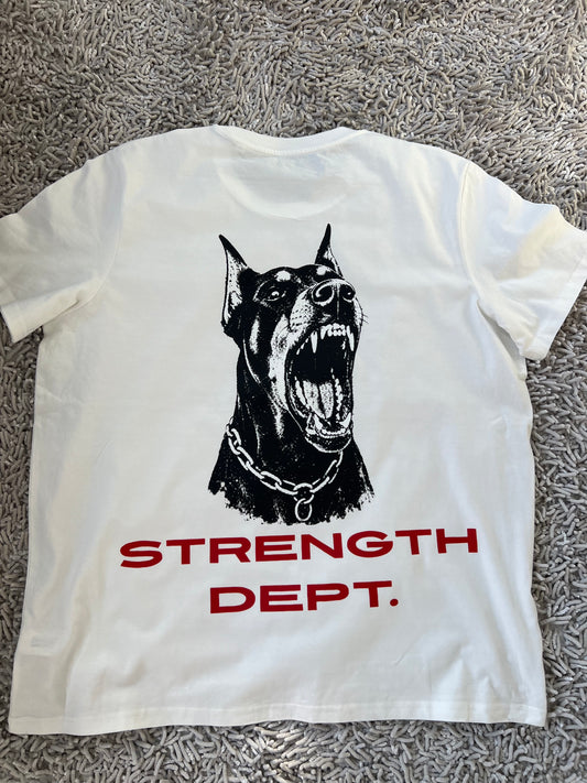 Strength Dept. Doberman Graphic Oversized T-Shirt – White
