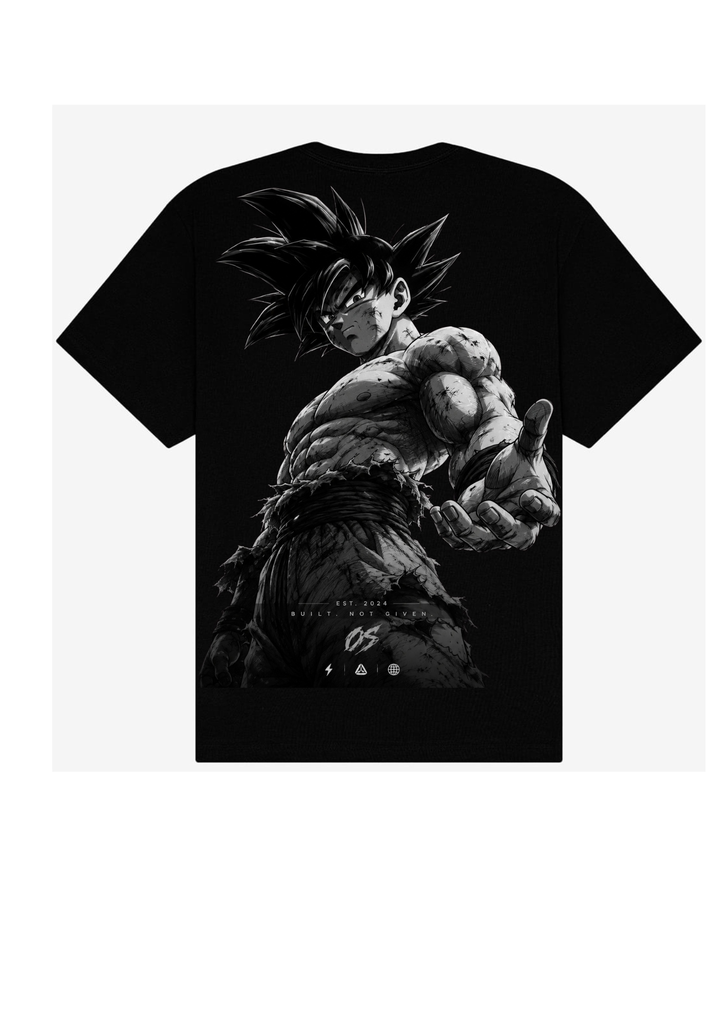 Otherstyle Shadow Warrior Oversized T-Shirt – Monochrome Anime Streetwear Graphic Tee