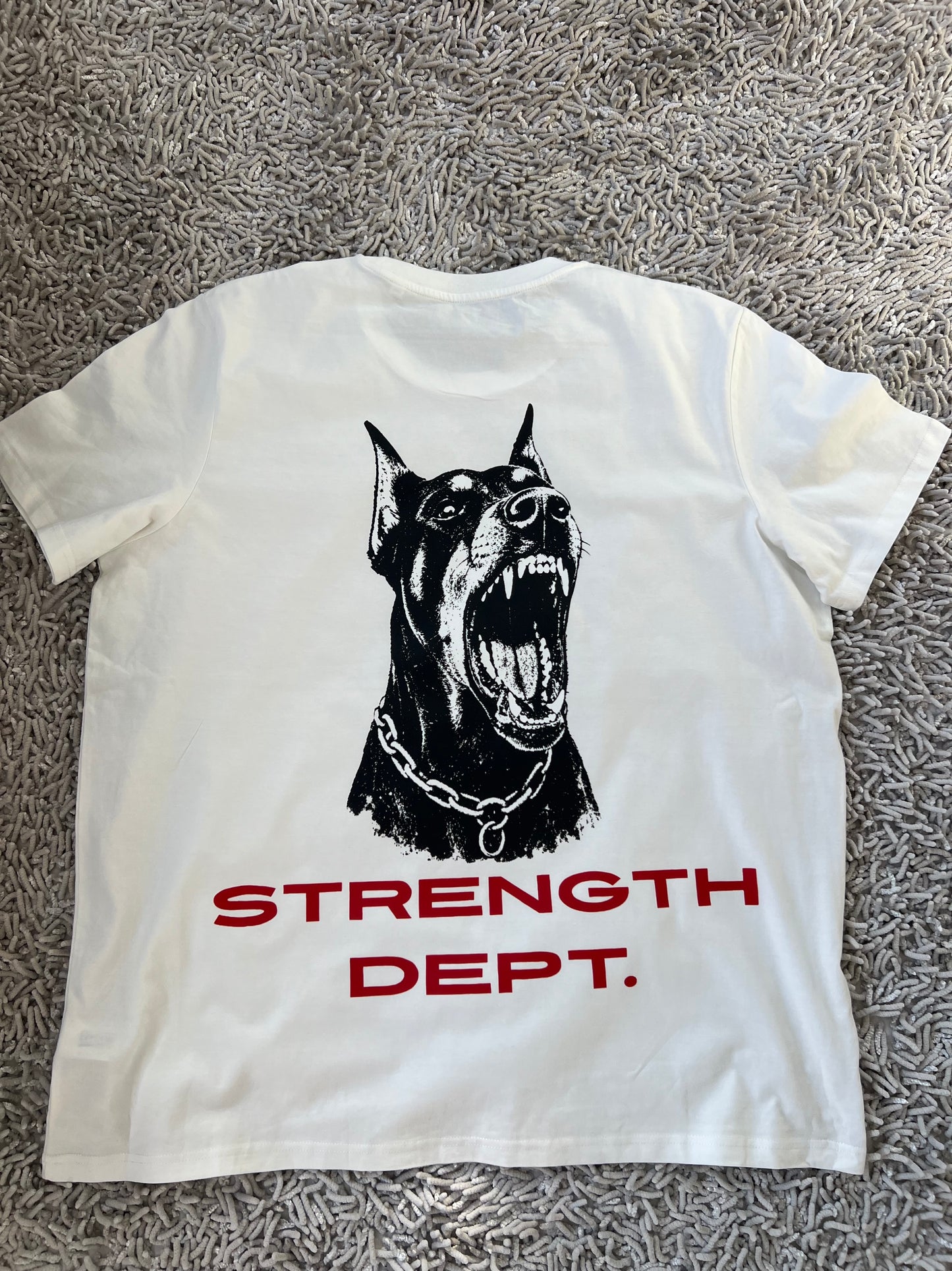 Strength Dept. Doberman Graphic Oversized T-Shirt – White