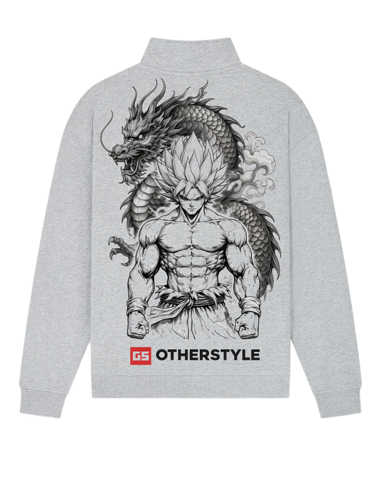 Otherstyle Dragon Warrior Quarter-Zip Sweatshirt – Grey