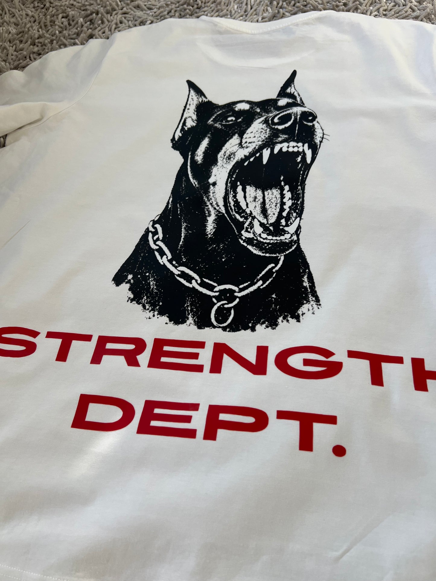 Strength Dept. Doberman Graphic Oversized T-Shirt – White
