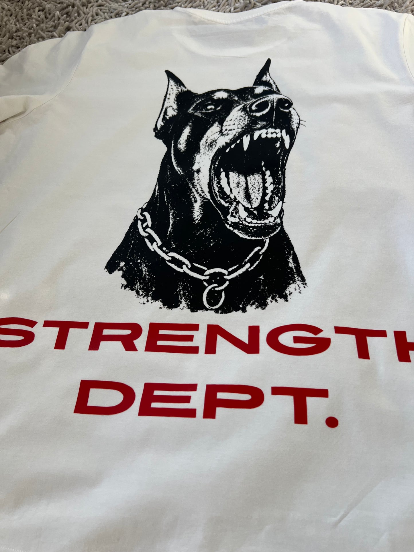 Strength Dept. Doberman Graphic Oversized T-Shirt – White