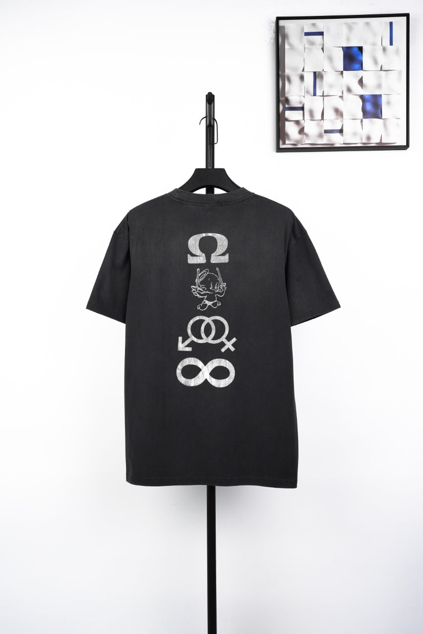 SM candle print short-sleeved shirt 31