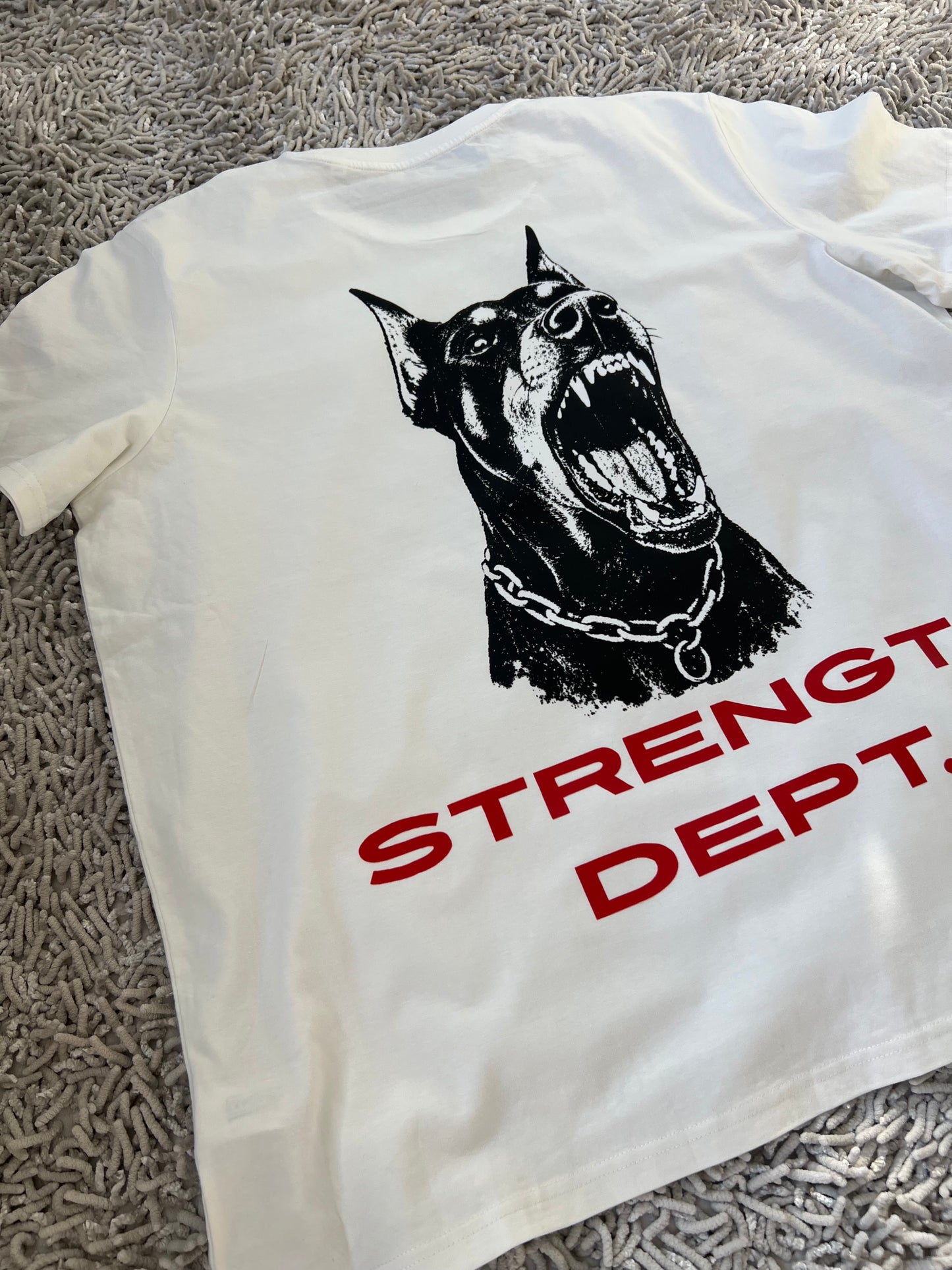 Strength Dept. Doberman Graphic Oversized T-Shirt – White