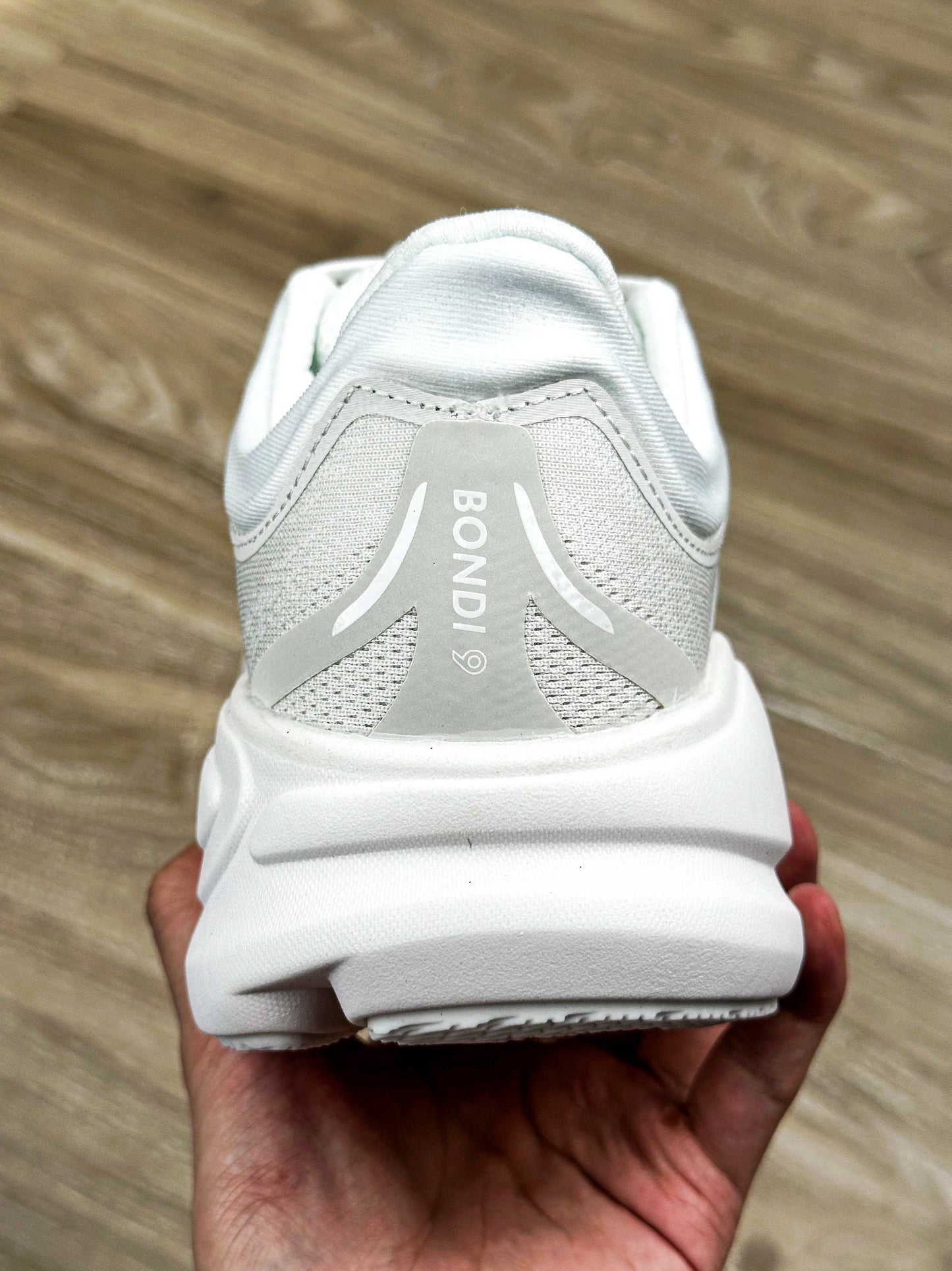 HOKA Bondi 9 Triple White Running Trainers – Cushioned Lifestyle Sneakers